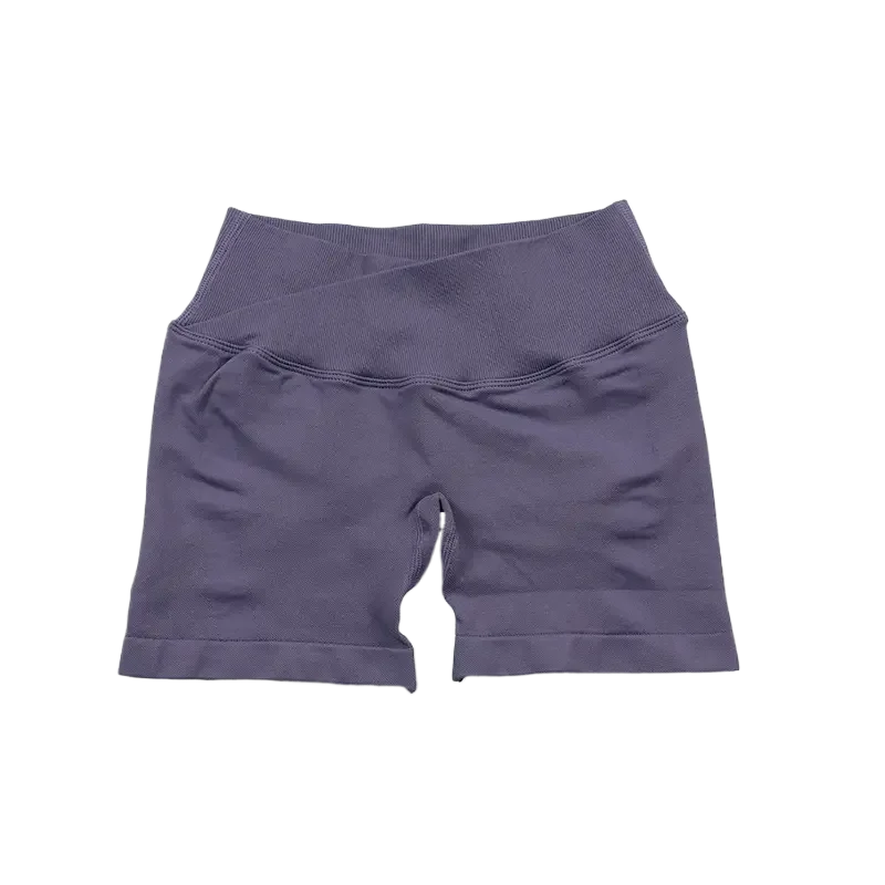 Gym Shorts 4.5" Women Clothes Seamless Leggings V Waist Cross Yoga Shorts Workout Fitness Scrunch Booty Tights Running Shorts
