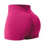 Women's Seamless Yoga Shorts Scrunch Butt Gym Shorts Booty Running Low Waist Sports Shorts Workout Leggings V Hip Fitness Pants