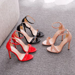 2026 spring Fashion Large Size 11cm Woman Sexy Dance Shoes Sandals Women Shoe Summer High Heels Stiletto Elegant Party Shoe