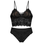 French Backless Bralette Sheer Lace Wireless Halter Top No Underwire Anti Nipple Show Comfort Bra & Tushy Set CA MOYISU Sexy Bra