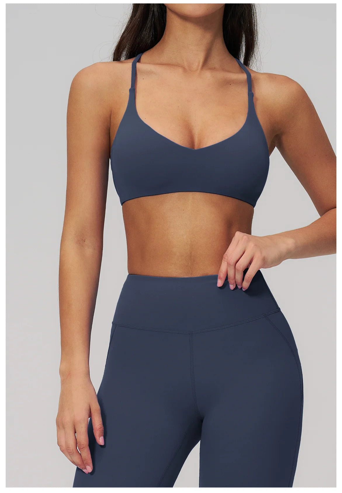 Summer U-Shaped Multi-Strap Cross Back Women Pilates Fitness Sports Bra Top Gym Yoga Athletic Tight Workout Jog With Chest Pad