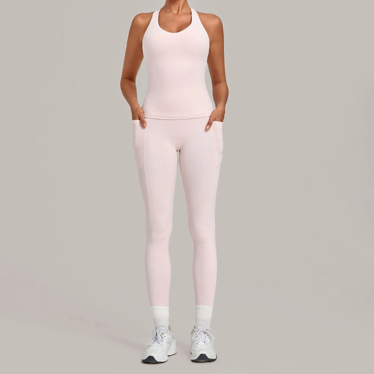 Women's Seamless Yoga Sets Sports Fitness Hip-lifting High Waist Pant Sleeveless Backless Suits Workout Running Leggings Sets