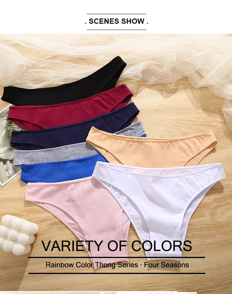 4Pcs Women's Cotton Briefs Seamless Women Sexy Panties Intimates Solid Color Breathable Underwear Female Low Waist Soft Lingerie
