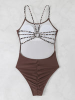 2026 Leopard Swimsuit One Piece String Backless Monokini Swimwear Women Sexy Bathers Bathing Swimming Swim Suit Female Beachwear