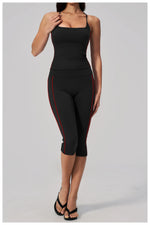Women's 2 Piece Yoga Set Summer Brushed Color-Block Slim Sports Tank Top High Waist Pants Gym Running Fitness Suits Tracksuit