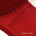 Red Elegant Beauwear Large Size Bra Women's 3/4 Cup Plunge Bras Sexy Lace Bra Unlined Underwire Bralette SWD9075