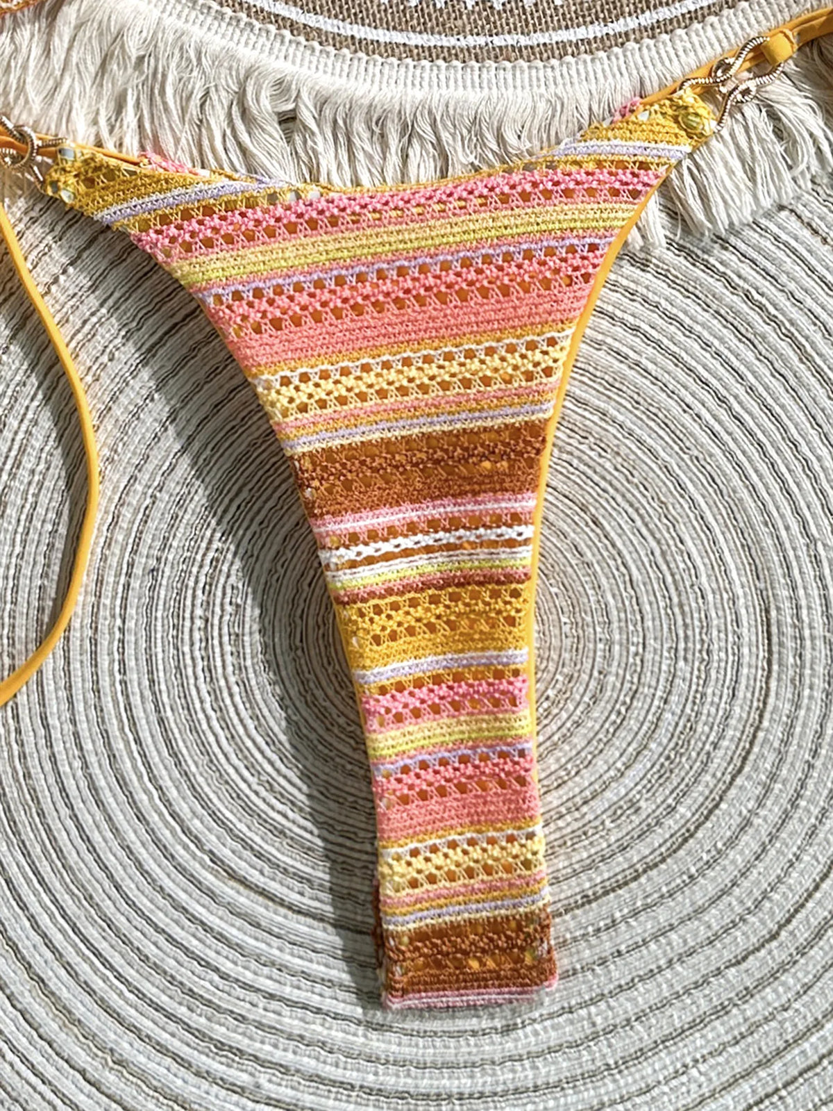 Sexy Coffee Striped Micro Bikini Set 2026 Women Halter Push Up Bra Bandage Thong Swimsuit Summer Bathing Suit Holiday Swimwear