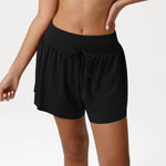 Women's Loose Nude Sports Shorts Solid Pink Drawstring High Waist Yoga Leggings Outdoor Running Casual Fitness Exercise Shorts