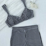 DEKA New Retro Plaid Print Bikini Sets Swimsuit For Women High Waist Swimwear Two Pieces Bathing Suits Summer Beachwear Swimming