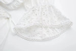 Foridol Lace Summer White Dress Women Puff Sleeve Embriodery Waist Cut Out Beach Short Sexy Cotton Dress Backless 2025 Sundress