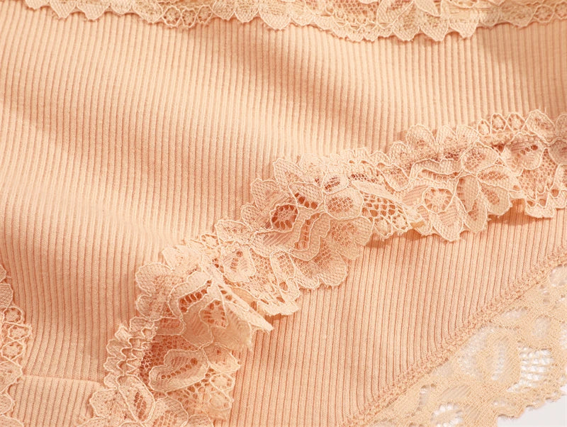 3Pcs Sexy Cotton Lace Panty Women Low Waist Panties Underwear S-XL Solid Color Ladies Briefs Lingere Underware Comfortable Women