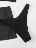 3 Pieces U-ring High Cut Bikini Swimsuit & Split Thigh Beach Skirt Swimwear Women 2026 Bathers Bathing Swimming Suit Female