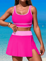 2026 Sporty Swimsuit Women Two Pieces High Waist Beach Dress Solid Swimwear Female Bathers Bathing Swimming Swim Suit Beachwear