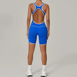Summer New Gym Romper Padded Outdoor Sports Jumpsuit Hollow Open Back Yoga Suit Dance Sports Bodysuit Hip Lift Workout Yoga Sets