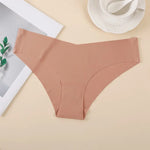 3Pcs/Set Women Seamless Low Rise Bikini Panties Ice Silk Fabric Briefs No Show Underpants Invisible Panties Sexy Lingerie XS-XL