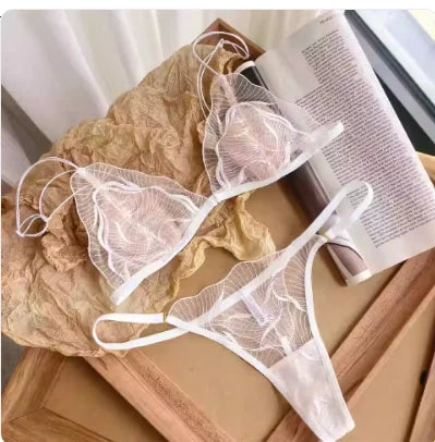 Summer French Front Closure Bralette Set Ultra Thin Breathable Sexy Lace Lingerie Comfy Everyday Wear for Women S-XL MOYISU Bras