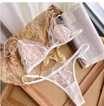 Sexy French Front Hook Bra Set Ultra Thin Sheer Pure Sensual Breathable Lace Lingerie for Women Summer New Fashion S-XL MOYISU