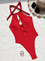 New Sexy High Neck Zipper Women Swimwear One Piece Swimsuit Female Monokini High cut Trikini Ribbed Bathing Suit Swim Bodysuit
