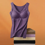 Seamless Velvet Lining Thermal Vest V-Neck Sleeveless Chest Pad Underwear Vest Autumn Winter Warm Bottom Vest