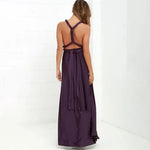 Women Dress Halter Sleeveless Backless Multiple Strap Design Party Dress Wedding Banquet Festival Long Dress