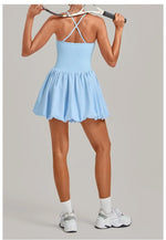 Women's Tennis Skirt Dress Sports Fitness Golf Beautiful Back Slim-fit One-Piece Training Workout Gym Anti-exposure Yoga Dress