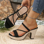 High Heel Sandals for Women Summer 2026 Peep Toe Gladiator Shoes Woman Comfort Block Heel Platform Sandalias Mujer