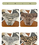 1pcs Seamless Panties Ladies Leopard Print Sexy Underwear Zebra Stripe Briefs Ice Silk Panty Invisible No Trace Solid Underpants