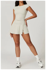 New Yoga Short Skirt Women Summer Comfortable Slit Yoga Skirt Fitness Outdoor Riding Skirt Anti-voyeur Sports Skirt High Quality