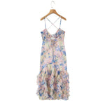 Sexy Backless Cross-strap Dress Elegant For Women With Stylish Design Ruffle Trim Slim Fit Fairy-style Beach Dress Charming FD1T
