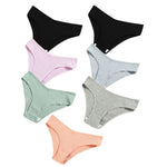 7Pcs/Set Cotton Panties Low Rize Panties For Women Breathable Underwear Female Underpants Sexy Lingerie V-waist Briefs M-2XL
