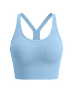 Women's Seamless Sports Bra, High Support Workout Running Vest, Yoga Gym Fitness Top, Wirefree Side Support Backless Crop Top