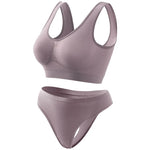 Seamless Bra Set Women Wireless Tanks Bra FemaleLow Rise Thongs Panties Sexy Lingerie Set Comfy Underwear Intimates S-5XL