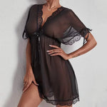 LingerieAdd Sexy Deep V Slip Nightdress Lace Hot Seductive Sex Pajamas Women Big Chest NightdressSummer Dress