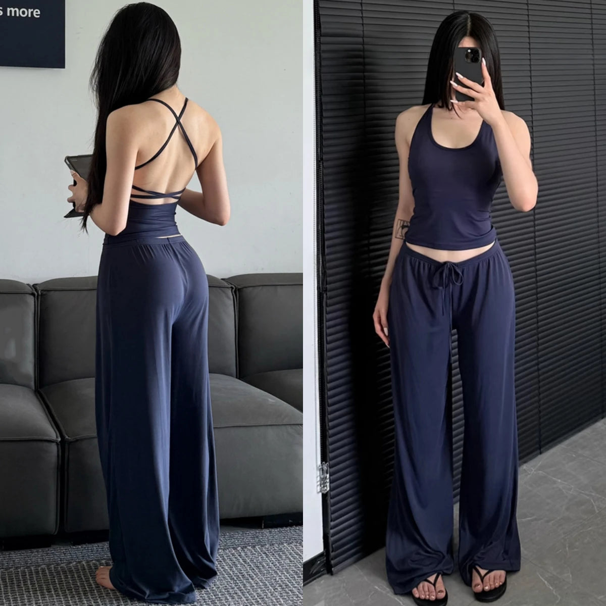High Waist Wide-Leg Yoga Joggers for Women, Female Casual Tracksuit Bottoms, Straight Outdoor Baggy Sweatpants
