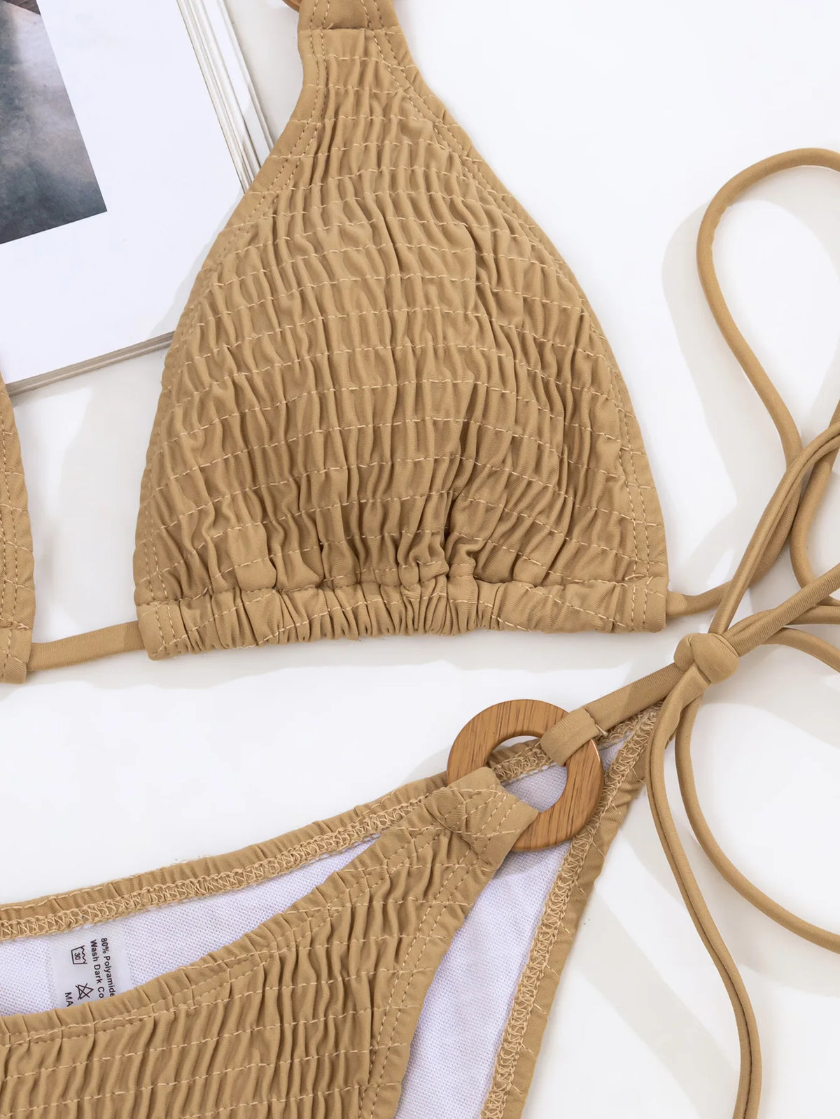 DEKA Women Thong Bikini Set Side Lace-up Sexy Swimsuit Solid Swimwear Adjustable Brazilian Style Bikini High Quality