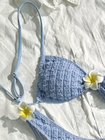 3D Flower Wrinkled Crinkled Bikini 2026 Women Bikinis Female Brazilian Swimwear Two pieces Swimsuit Bikini Set Bathing Suit Swim