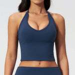 Hanging Neck Fitness Bra High Strength Workout Tops Gym Fitness Sports Bras Sexy Athletic Sport Bra Women Backless Gym Yoga Top