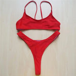 Sexy Black Tiny High Cut Leg Thong Bikini Female Swimsuit Women Swimwear Two-Pieces Bikini Set Bather Bathing Suit Swim V517C