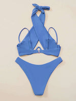Cross Halter Underwire Bikini 2026 Women Swimsuit Solid Push Up Swimwear Female Bathers Bathing Swimming Suit Summer Beachwear