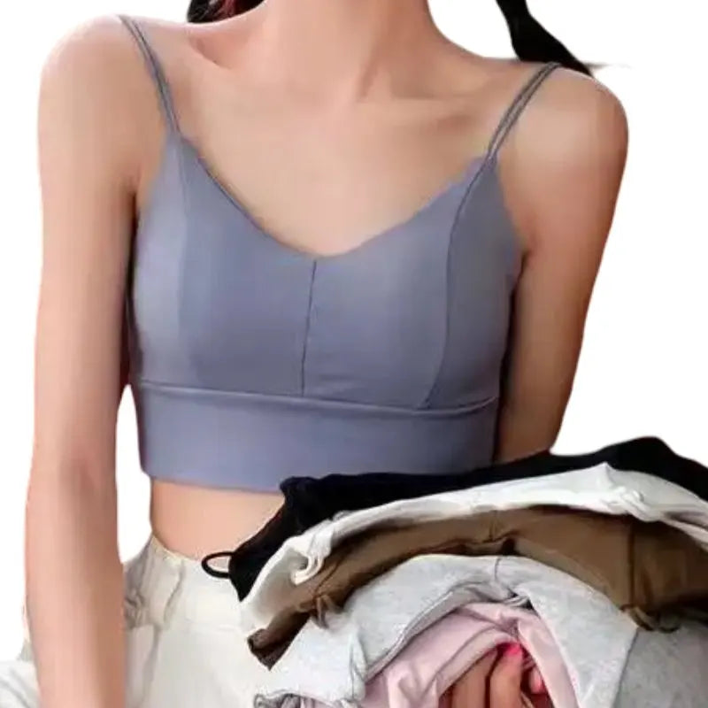 Cotton Tube Tops Women Bra Crop Top Female Wireless Solid Color Top Sleeveless Sexy Lingerie Padded Underwear