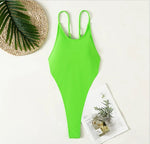 Sexy Ribbed Cross Backless Women Monokini Micro String Thong Swimwear One Piece Swimsuit Female High Cut Bathing Suit Swim Lady
