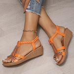 Shoes for Women Summer Women Wedge Bohemia Rhinestones Casual Platform Sandals Female Peep Toe Outdoor Beach Shoes 2026