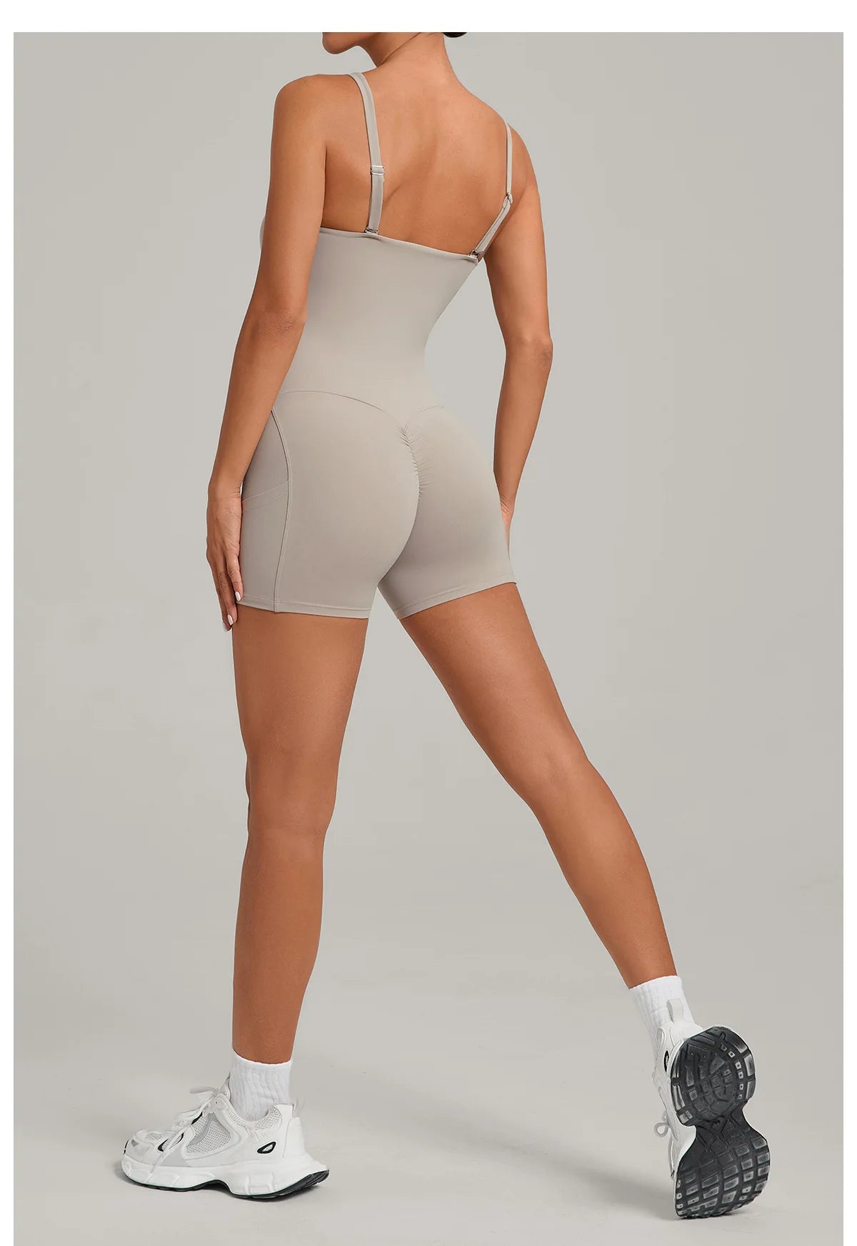 Outdoor Backless Yoga One Piece Suit Women Multiple Wearing Methods Sleeveless Slim Fit Pocket Stretch Sports Fitness Jumpsuit