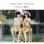 Swimsuit Fashionable Sweet Couple Swimsuit Bikini Three Piece Men's Beach Shorts