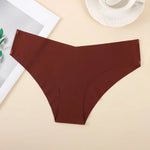 1Pack Women Low-Rise V-Front Ice Silk Seamless Briefs Panties Invisible No Lines Underwear Summer Soft Sexy Lingerie XS-XL