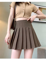 New Pleated Skirt for 2025 Womens Mini Skirts Japanese School High Waist Kawaii Cute Grey Plaid Skirt Uniform Harajuku Jupe