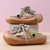 Plus Size Summer Platform Sandals For Women Men Home Street Garden Shoes Lace-up Style Silver Gold Clogs Couples Beach Slippers
