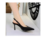 BIGTREE Shoes Sweet Metal Decoration Women Pumps Pointed High Heels silks satins heeled Sandals Women Summer Shoes Stiletto 8 cm