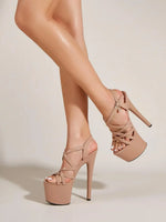 Summer Fashion Buckle Strap Women Sexy 17CM Sandals Narrow Band Open Toe Platform High Heels Party Wedding Banquet Shoes
