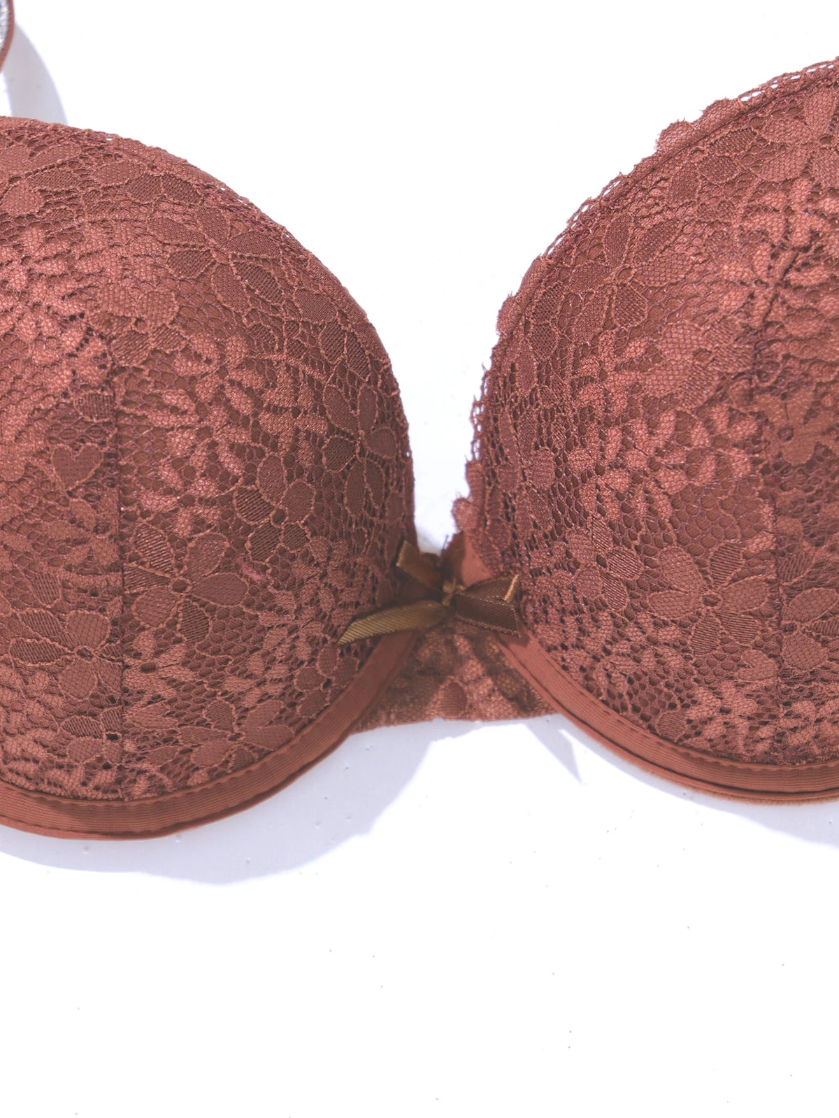 Beauwear Shine Letter Straps Push Up Bra Comfy Breathable Floral Lace Everyday Bra